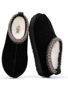 Cozy 100% Genuine Leather Shearling Slippers for Women | Comfortable Indoor